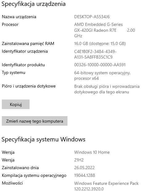 Komputer HP T630 AMD 4x2GHz 16GB RAM/512GB SSD