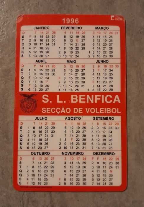 Vários calendários de bolso Sport Lisboa e Benfica (S L B)