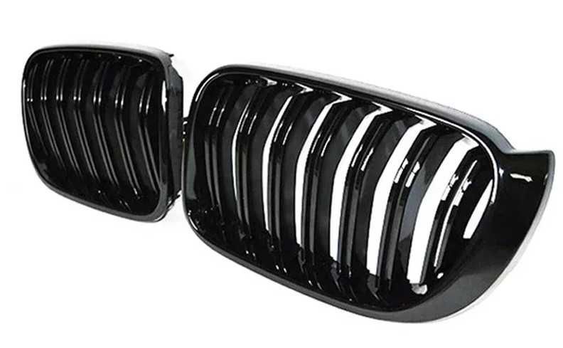 Grelhas frontais preto brilho dupla barra BMW série X3 F25 Pré LCI (1ª fase) e LCI (2ª fase) e série X4 F26