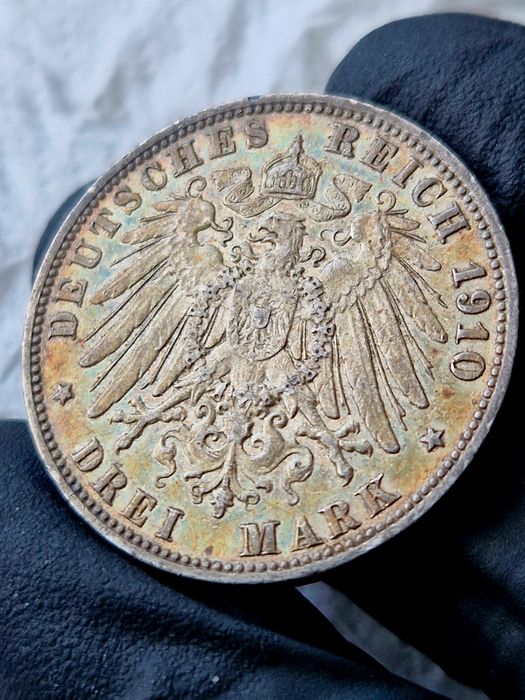 Moneta 3 Marki 1910 Hamburg