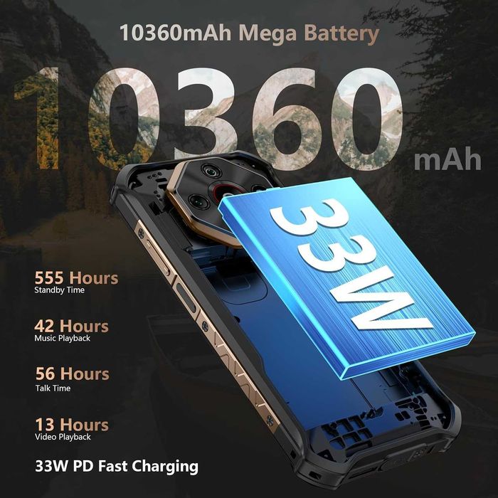 Ulefone Armor X16 Pro 33 bateria 10360 Mha 8 ram e 256 Rom com fatura e capas gel.