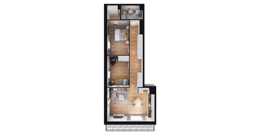 3-pokojowe mieszkanie 66m2 + loggia