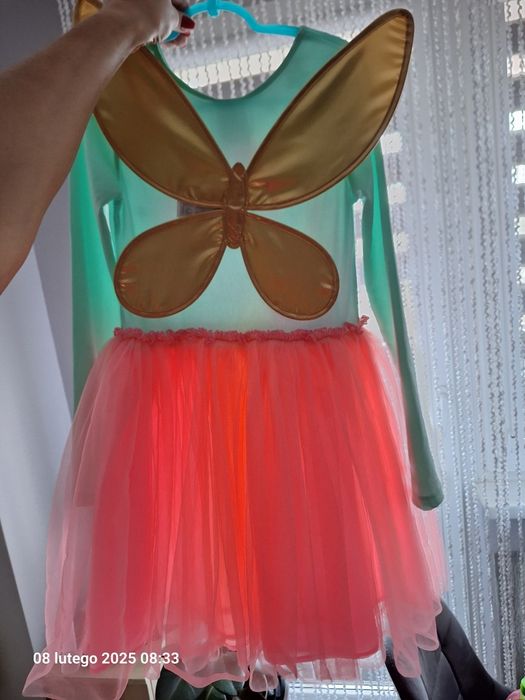 Sukienka motylek wróżka przebranie bal H&M 134/140