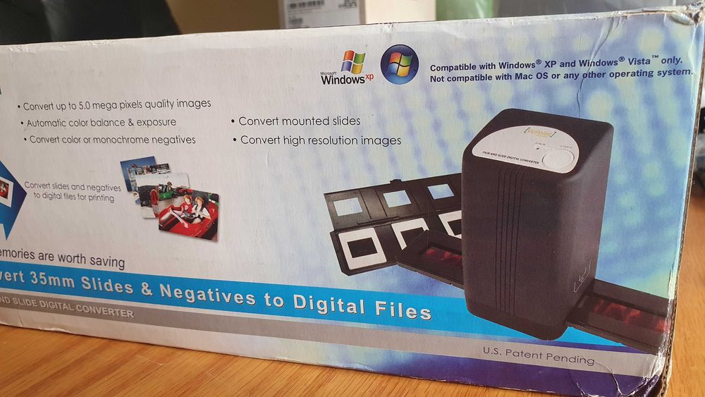 Scanner de negativos de 35mm e slides sensor de 5MP