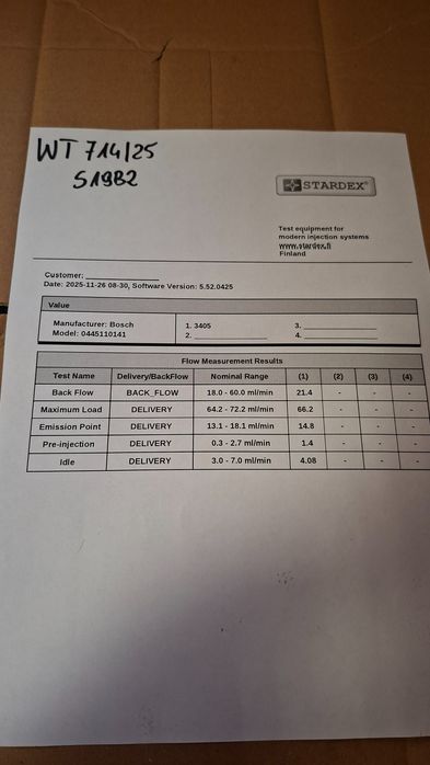 Wtryskiwacz Renault 2.5Dci Bosch 0445110141 Wydruk