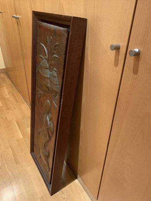 Quadro em cobre motivos africanos