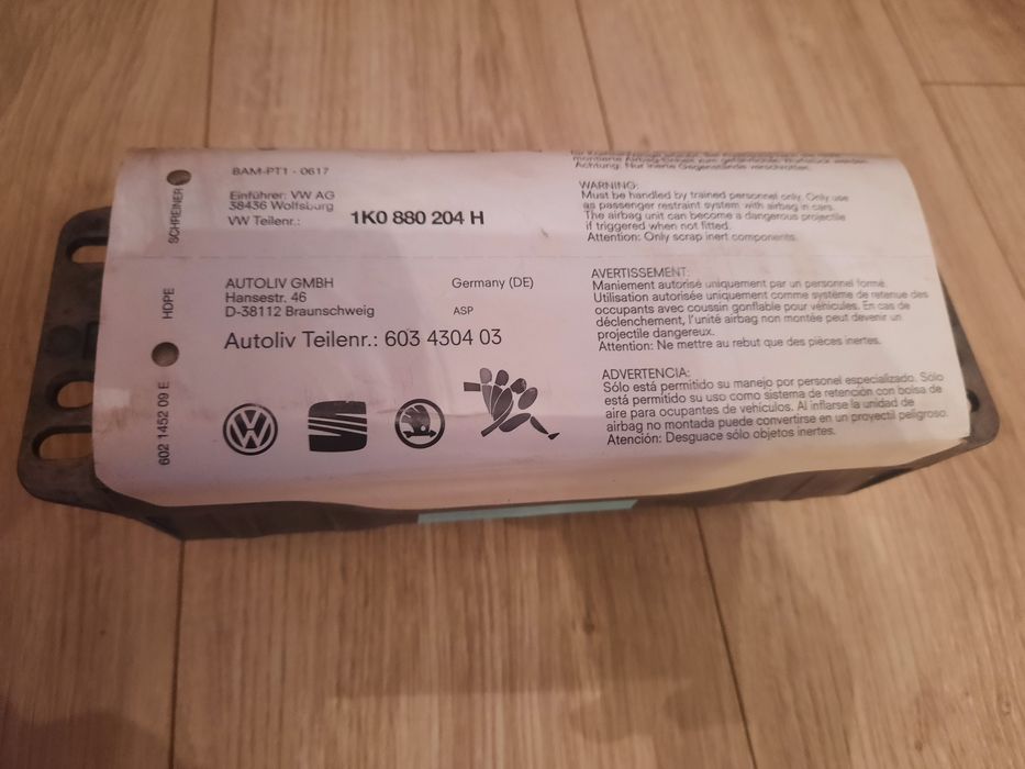 Poduszka air bag pasażera  VW Golf V