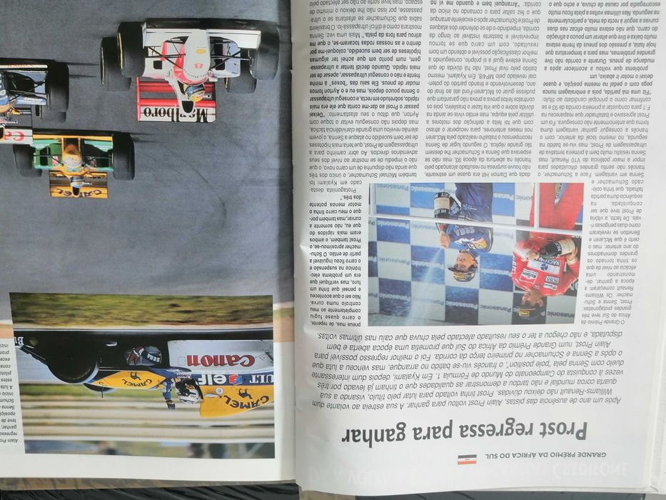 2 Raros Livros Formula 1 de 1993 e 1996 por José Barros ,Senna, Prost.