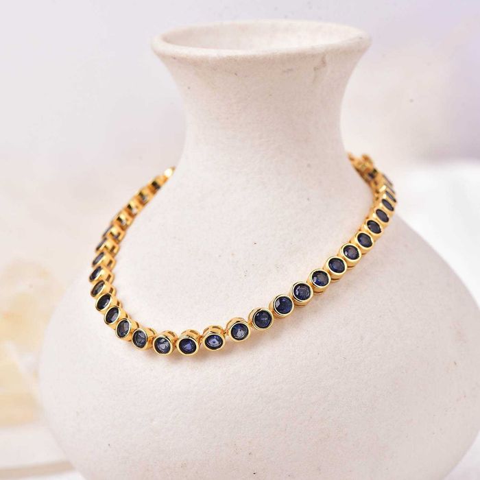 Bracelete Prata - Safira - Certificada