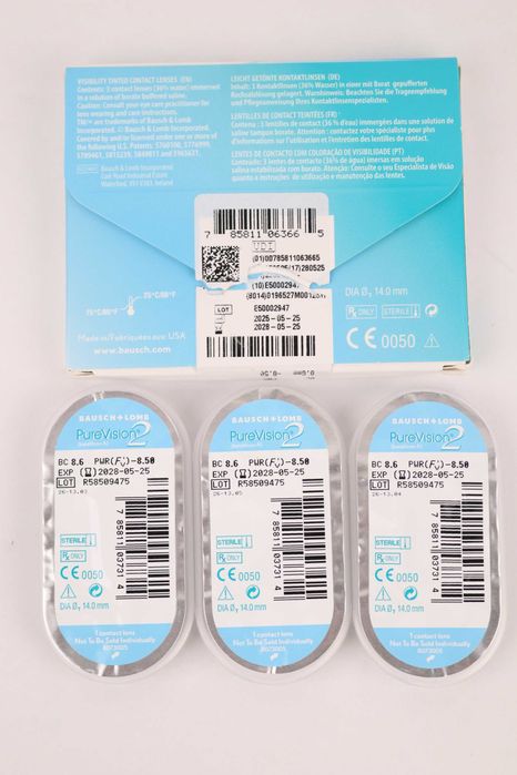 PureVision 2 Bausch + Lomb Soczewki 3szt. -8,50
