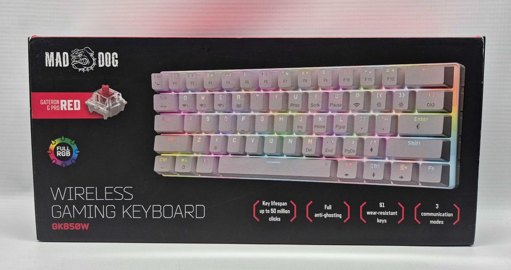 Klawiatura MAD DOG GK850W GATERON RED, Komis Jasło Czackiego