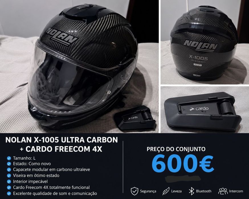 Capacete Nolan + Cardo Freecom 4x