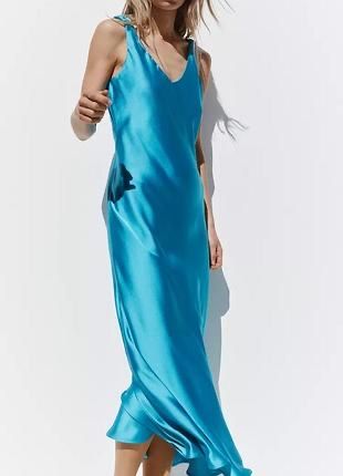 Сатинова сукня від Zara нові колекціі