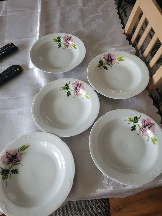 Porcelana Włocławek 5szt talerz głęboki