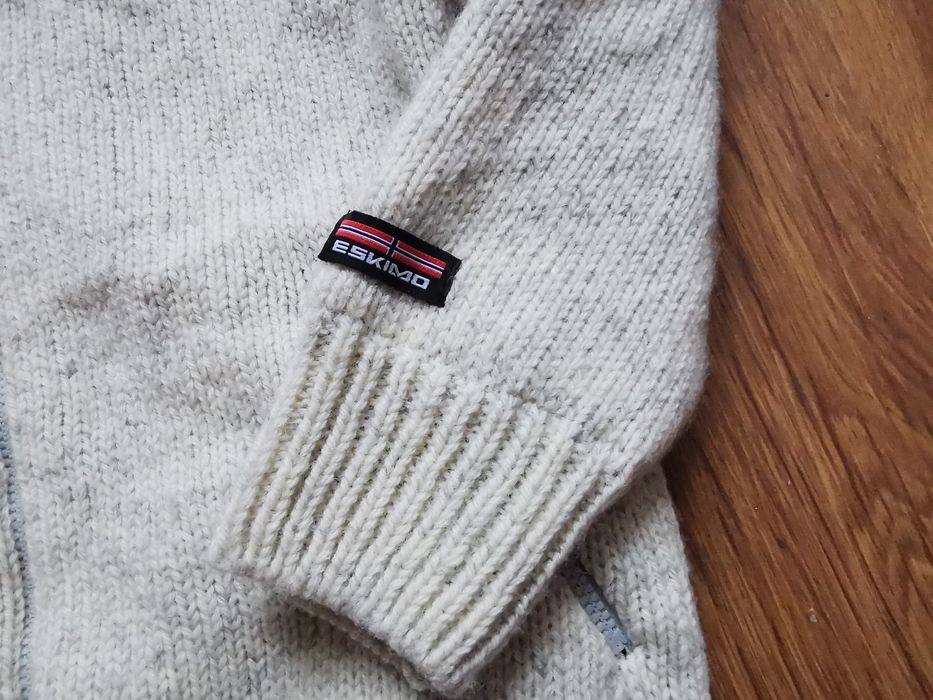 Eskimo kurtka wełniana gruby sweter cardigan S