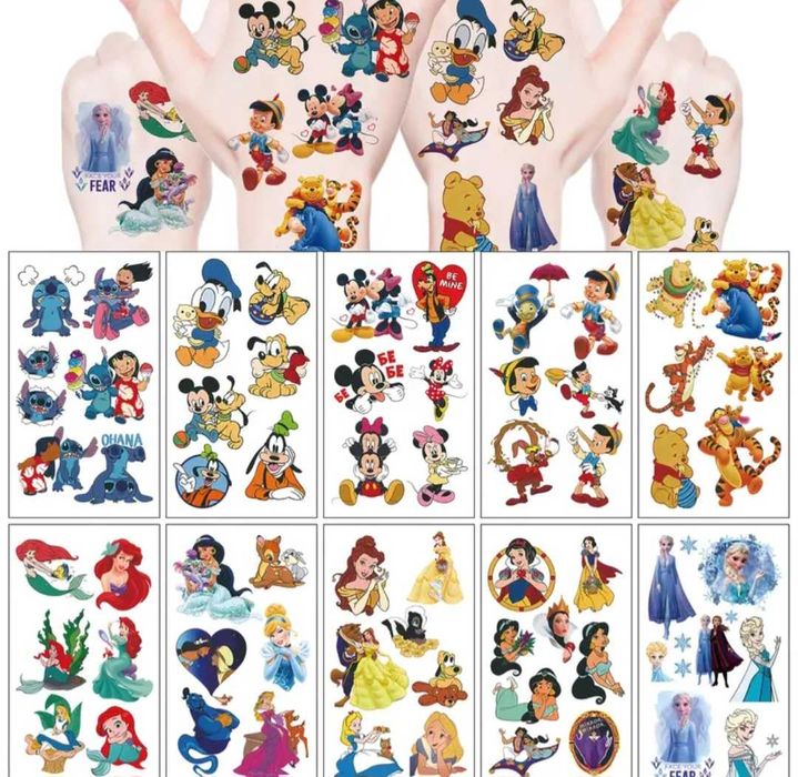 Bajki DISNEY tatuaże dziecięce 5 arkuszy!