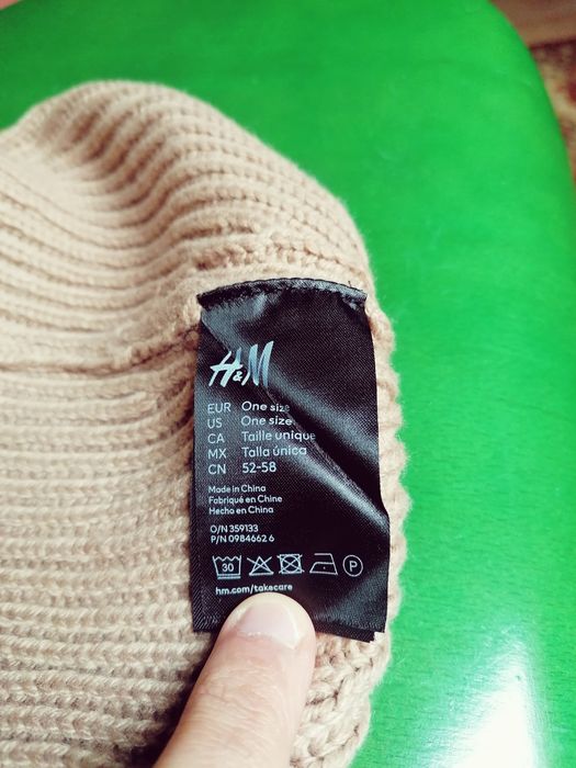 Gorro malha canelada beje H&M