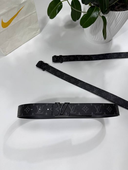 Ремінь Louis Vuitton чорний Чоловічий пояс Лв монограмний