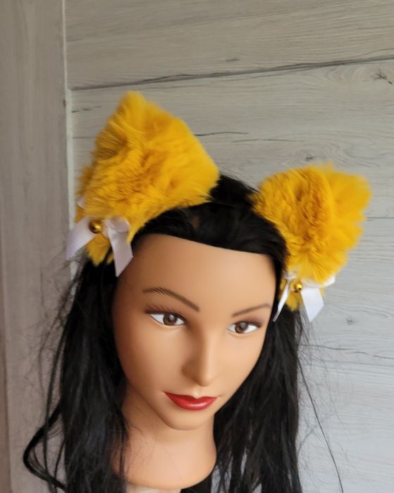 Opaska z futerkowymi uszami kota