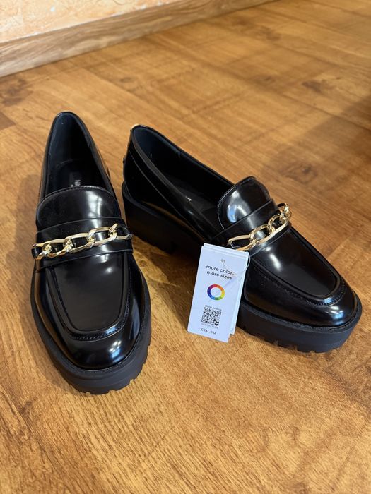NOWE mokasyny Nine West – rozmiar 37 | czarne | ozdobny złoty łańcuch