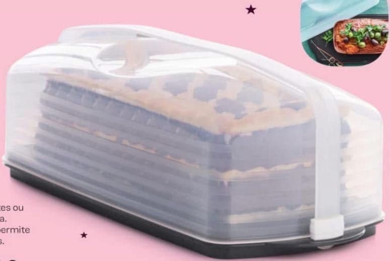 Porta bolos rectângular Tupperware