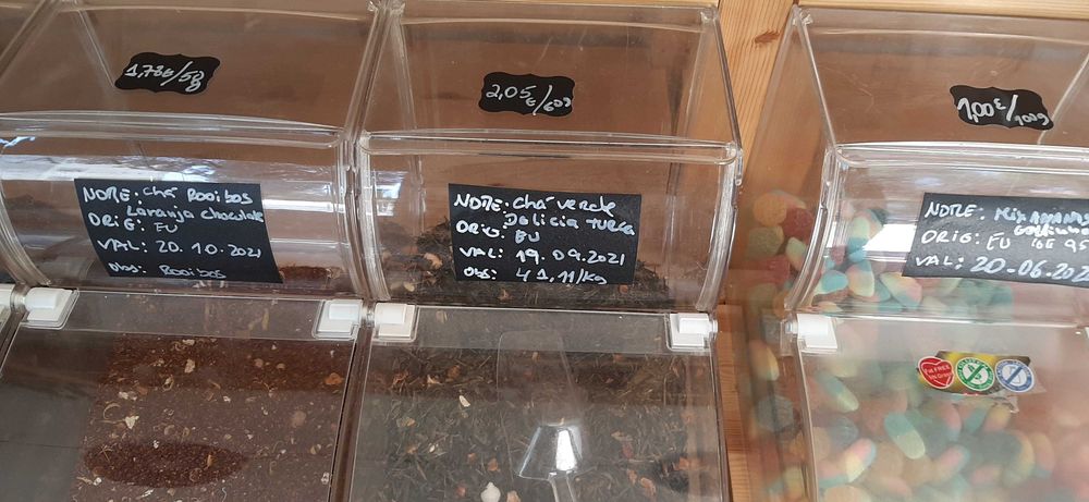 Expositor de gomas, chás,  frutos secos etc