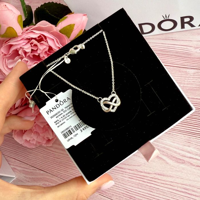Намисто пандора оригінал срібло кулон pandora ланцюжок серце підвіска