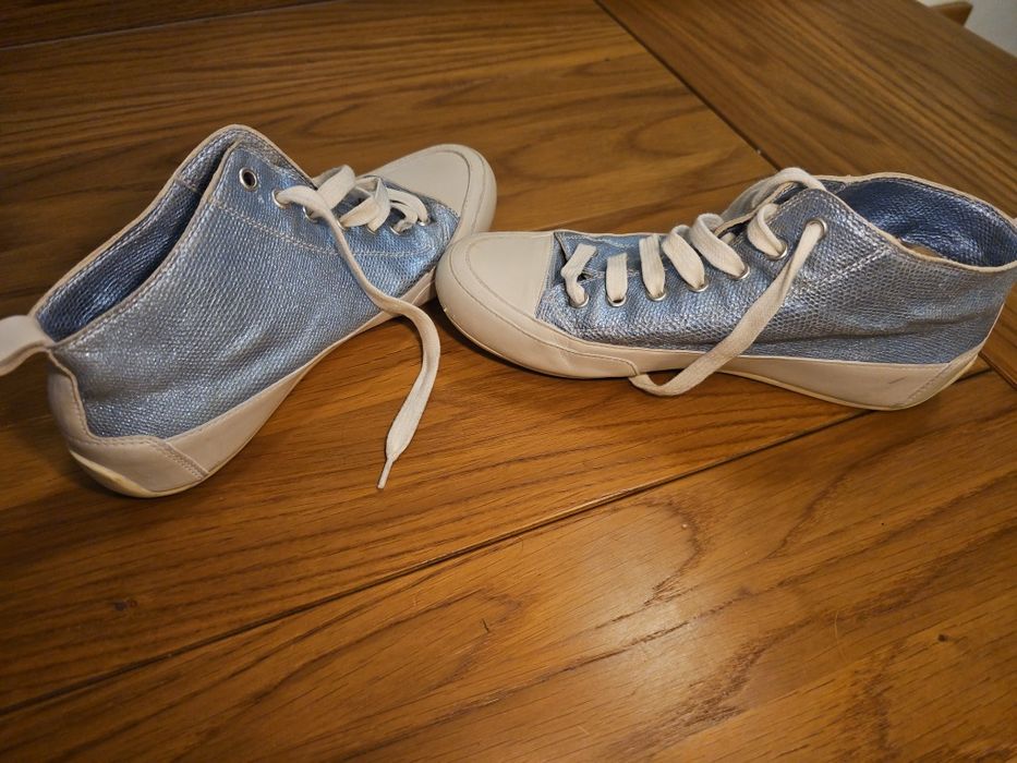 Trampki buty sneakersy skórzane błękitne Candice Cooper r.37