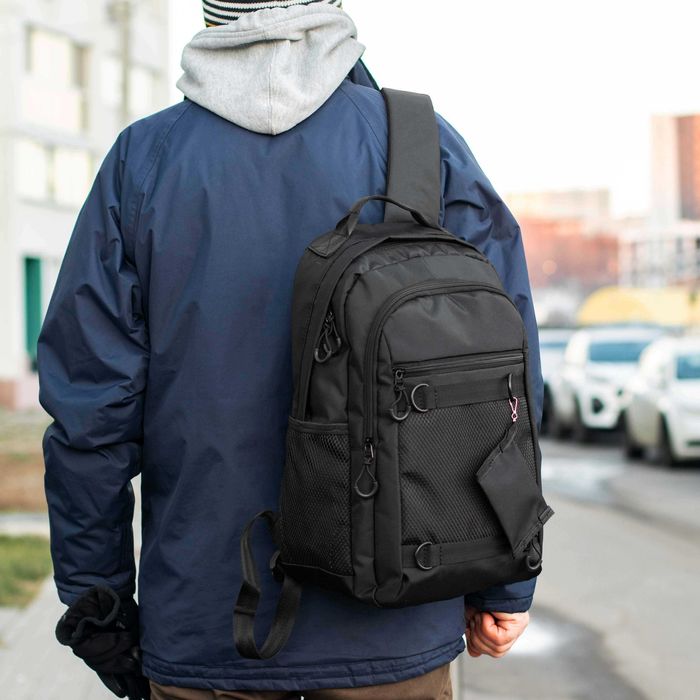 Рюкзак The North Face чорний тканинний з гаманцем на карабіні на 21 л