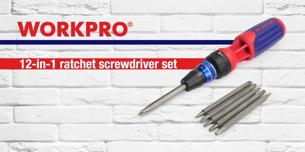 Wkrętak z grzechotką śrubokręt wielofunkcyjny WORKPRO 12 w 1