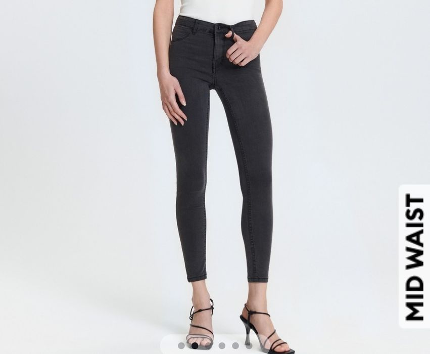 Nowe spodnie rurki jeansowe damskie push up czarne grafitowe dżins 36