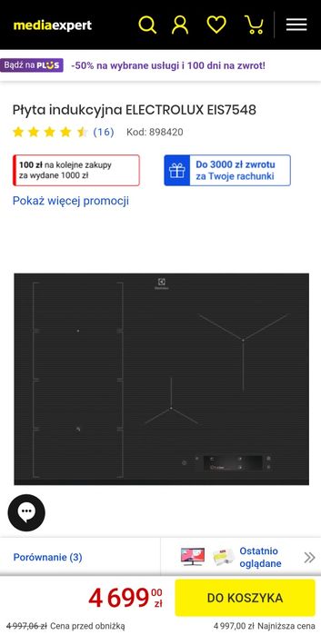 Płyta indukcyjna Electrolux 78 cm