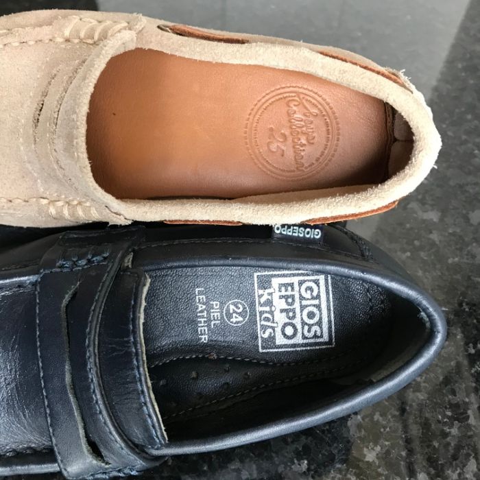 Sapatos moccasins em pele para criança Zara e Gioseppo