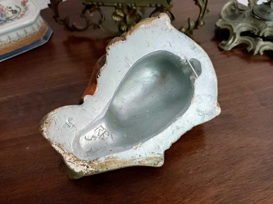 Escultura 1970 de rosto chinês gesso Bossons Inglaterra