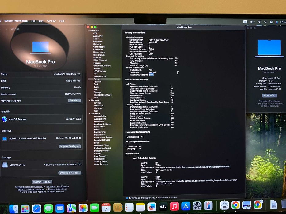 MacBook Pro M1 Pro 16GB 512GB 16inch 90%