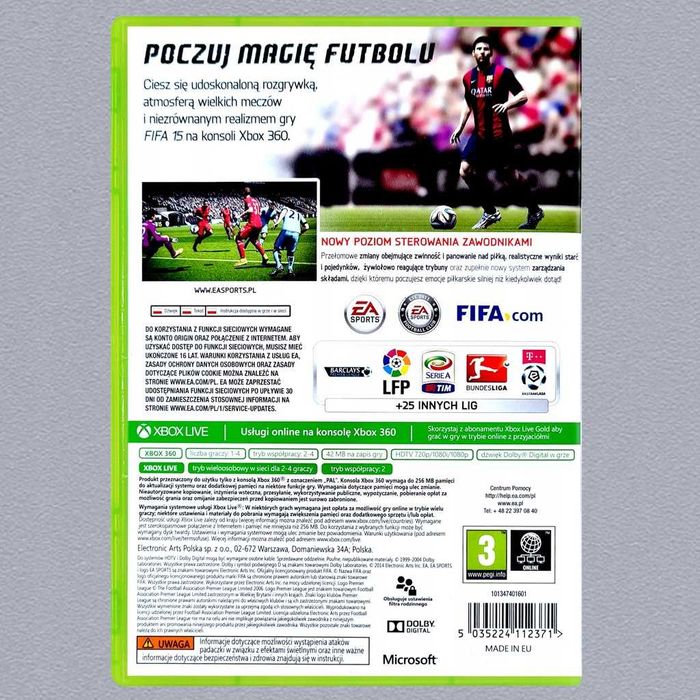 Fifa 15 PL Polski Komentarz Xbox 360 Dubbing 2015 Piłka Nożna