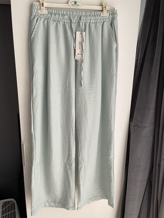 Szerokie spodnie szwedy mietowe L