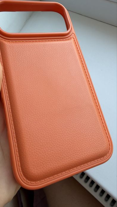 Чохол для iphone 17 pro max помаранчевий під шкіру