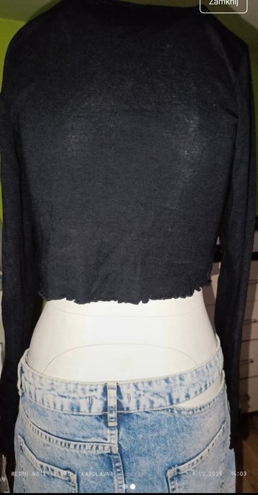 Czarna, krótka bluzeczka Tally Weijly rozmiar L