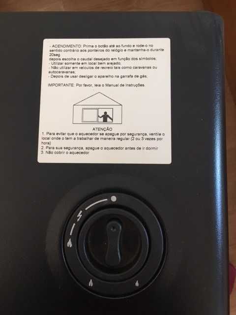 Aquecedor a gás da Galp