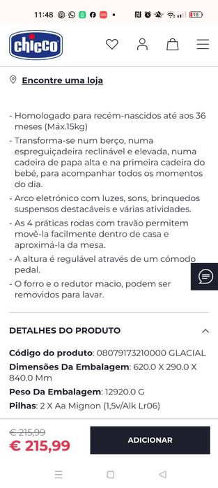 Baby hug da Chicco 4 em 1