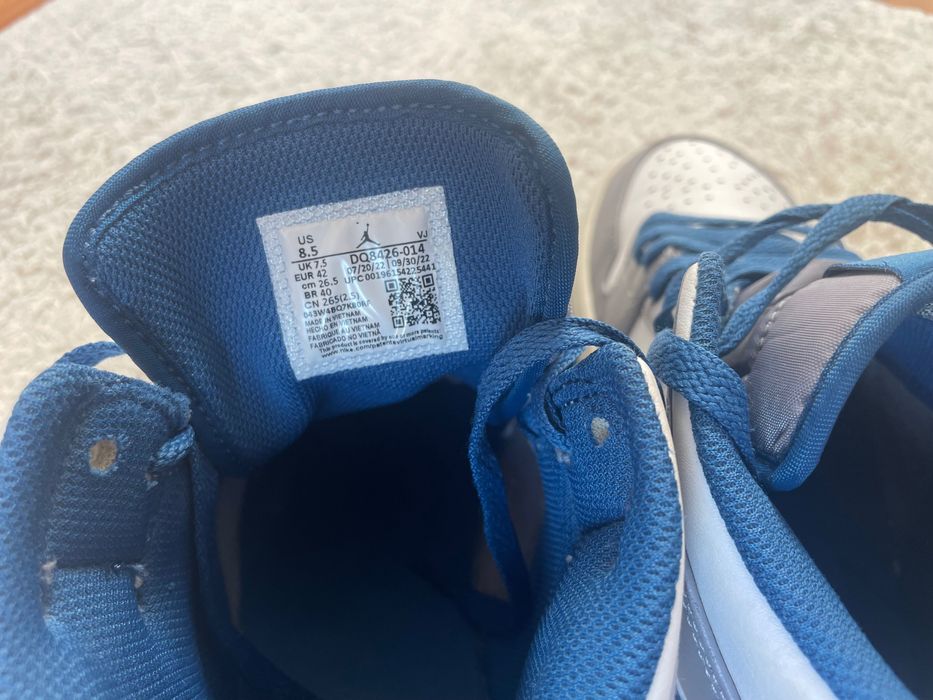 Nike Air Jordan 1 MID - True Blue Cement - (com caixa original)