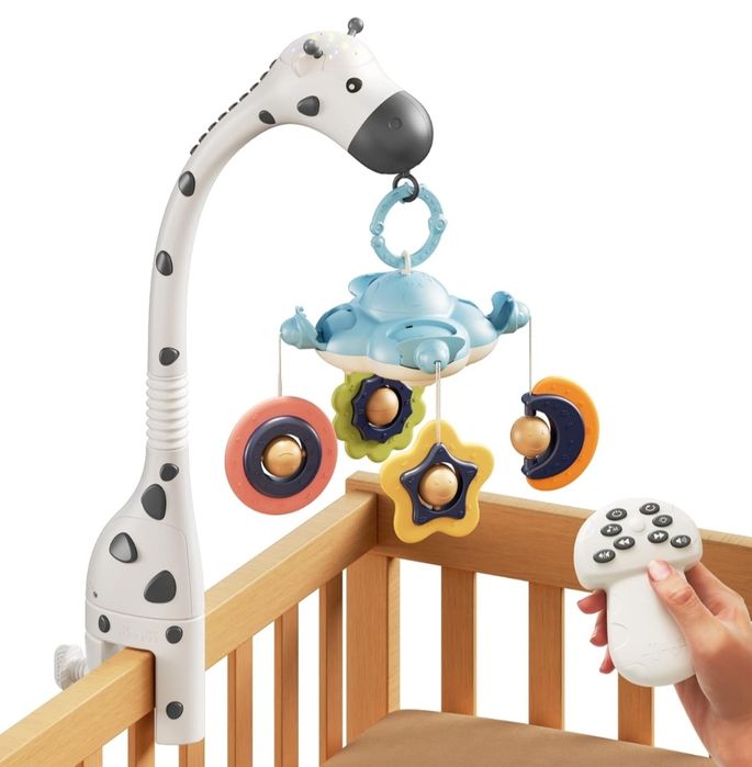 Mobile automático para bebé com rotação, músicas e projeção
