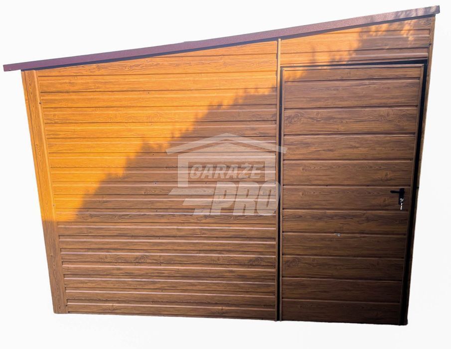 Domek Ogrodowy Schowek 3x2 Drzwi Jasny Orzech Ciemny Brąz GP276