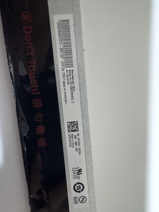 15.6 B156ZAN02.0 4K (3840*2160, 40pin(eDP, IPS, 300cd/m2