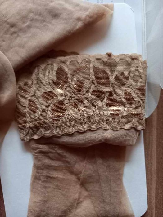 Rajstopy biodrówki, z koronką, cieliste, r. 3(M), 30DEN, Marilyn