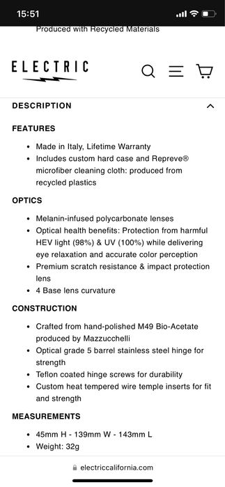 Electric sunglasses Birch