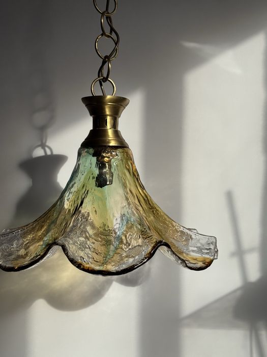 Włoska lampa wisząca Murano, lata 70te, szkło artystyczne