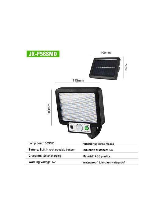 Projetor Solar LED com Controlo Remoto e Sensor de Movimento