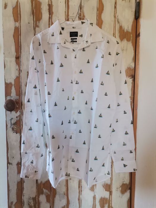 Biała koszula męska w jachty Selected Homme L/42
